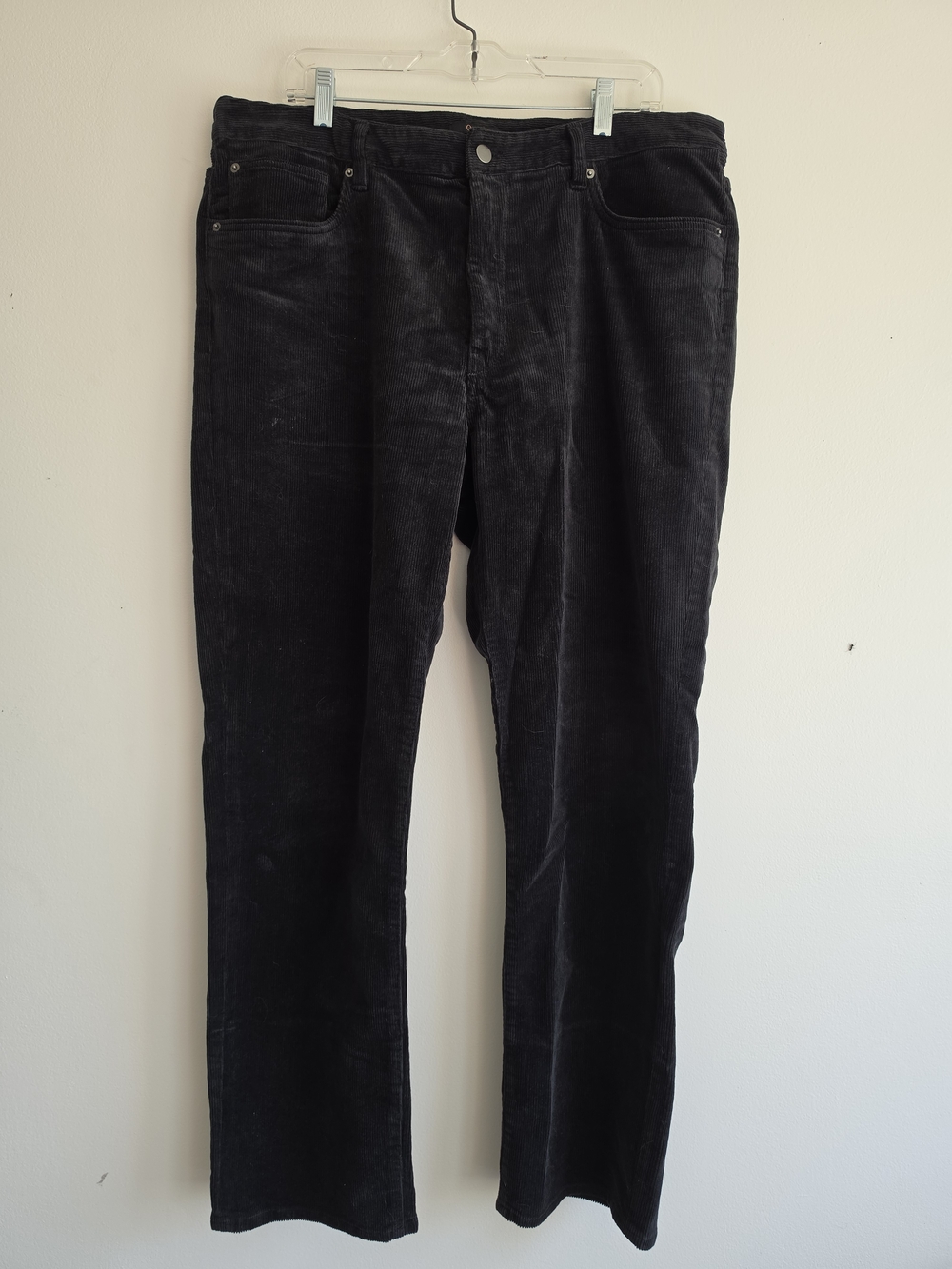 Quince Men's Organic Cotton Stretch Corduroy Pants Black 5 Pocket 36x32 - Picture 2 of 10